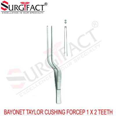 Bayonet Taylor Cushing Forcep 1 X 2 Teeth - General Surgery Instruments