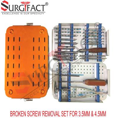 Broken Screw Removal Set For 3.5mm & 4.5mm - Orthopedic Instrument Set in Bareilly