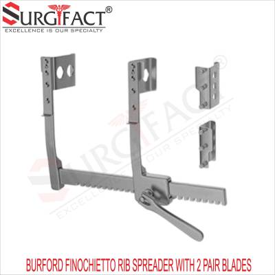 Burford Finochietto Rib Spreader With 2 Pair Blades - Cardiac Instruments