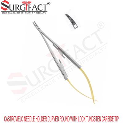 Castroviejo Needle Holder Round With Lock - General Surgery Instruments