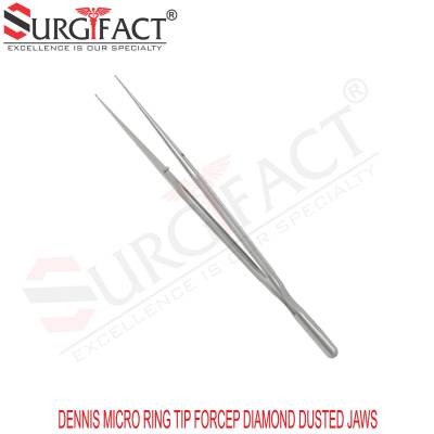 Dennis Micro Ring Tip Forcep Diamond Dusted Jaws - General Surgery Instruments