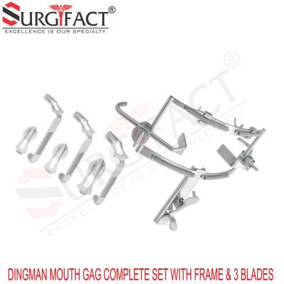 Dingman Mouth Gag Complete Set With Frame & 3 Blades - ENT Instruments