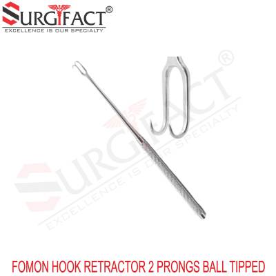 Fomon Hook Retractor 2 Prongs Ball Tipped - ENT Instruments