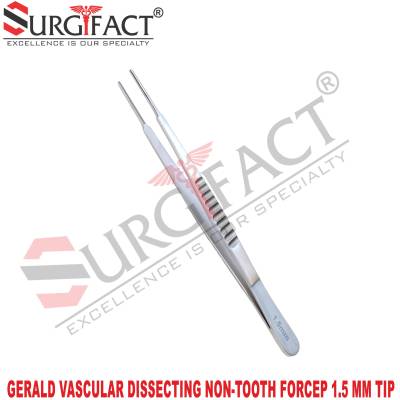 Gerald Vascular Dissecting Non-Tooth Forcep Fine Tip 1.5 MM Stainless Steel - Surgical Instruments in Bareilly