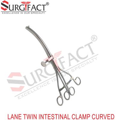 Lane Twin Intestinal Clamp  Curved - Surgical Instruments in Bareilly
