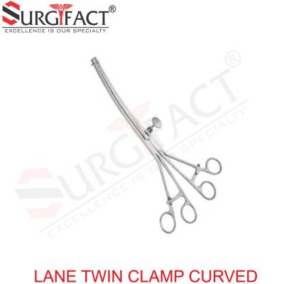 Lanes Twin Clamp Curved - General Surgery Instruments