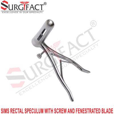 Sims Rectal Speculum with Screw and Fenestrated Blades - Surgical Instruments in Bareilly