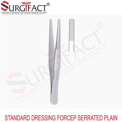 Standard Dressing Forcep Serrated Plain - General Surgery Instruments