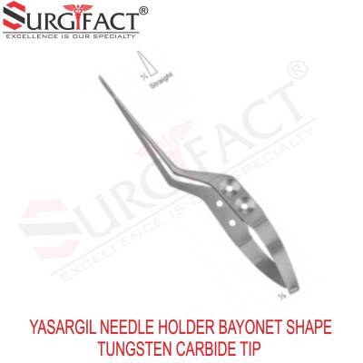 Yasargil Needle Holder Bayonet Shape Tungsten Carbide Tip - Spine Instruments in Indore